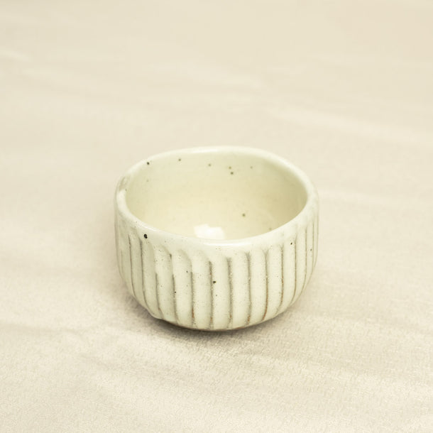 KOBIKI ivory ribbed matcha tea bowls