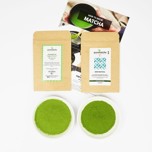 Eisai ceremonial sample and nishi ceremonial sample powder teas