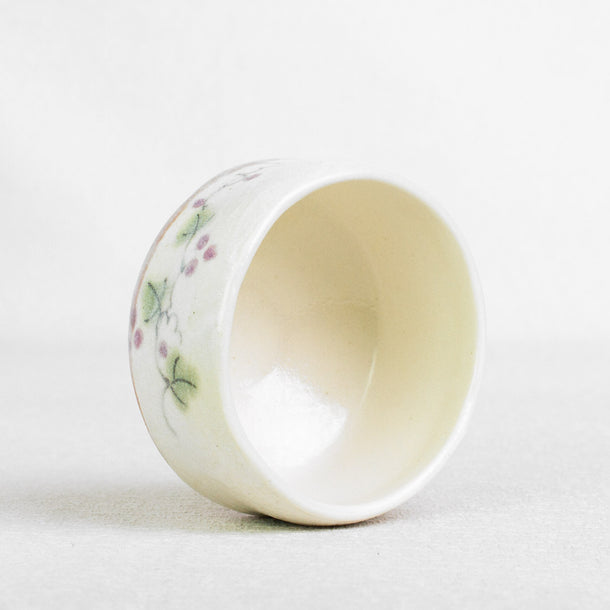 KYOHO Grape Blossom Matcha Bowl made in Mino JAPAN