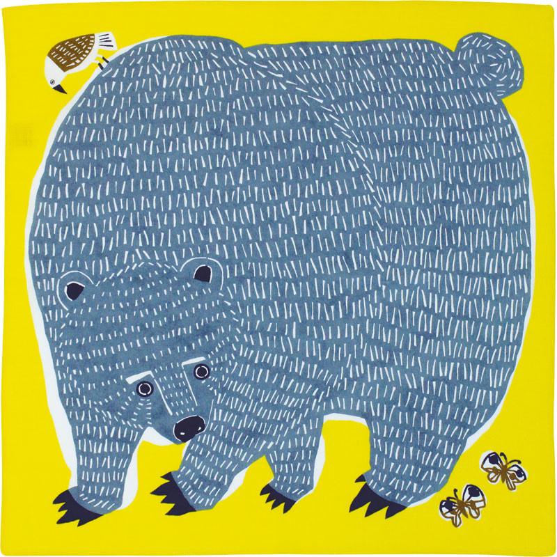 50 KATA KATA Furoshiki Bear and Bird Yellow - Purematcha Australia