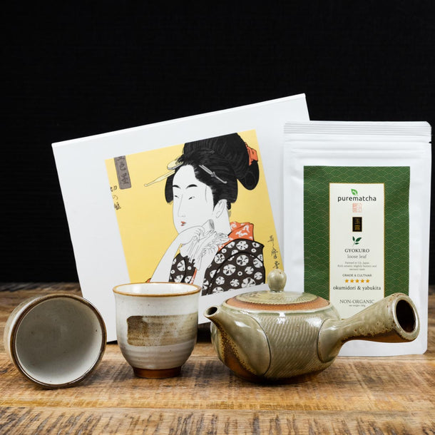 AOKI Japanese Tea Set in Ukiyo-e Gift Box (Made in Japan) - Purematcha Australia