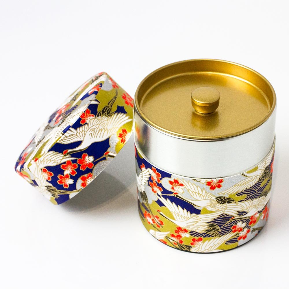 Flying Crane Japanese Tea Canister (150g), Washi Tea Caddy Australia Purematcha Australia