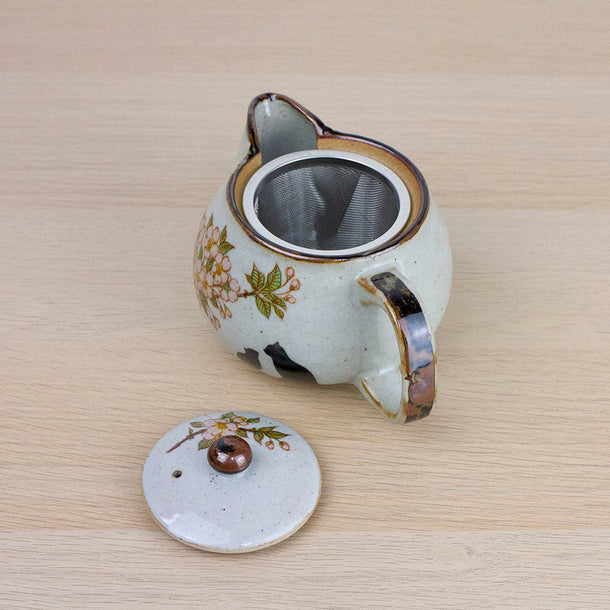 Kutani Cats Under Cherry Blossom Japanese Teapot (360ml) - Purematcha Australia