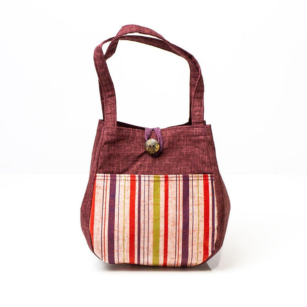 Mini Tote Bag with Stripes (Enshu Cotton) - Purematcha Australia