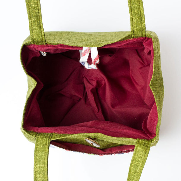 Mini Tote Bag with Stripes (Enshu Cotton) - Purematcha Australia