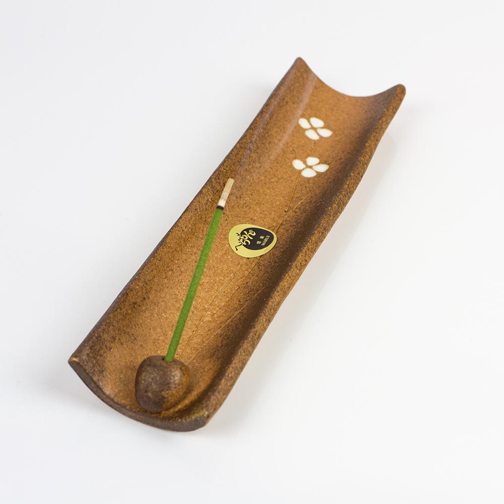 SHIGARAKI Cherry Blossom Japanese Ceramic Incense Holder Purematcha