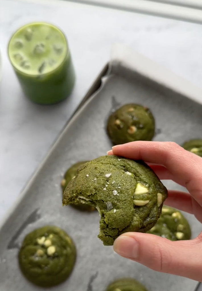 How to make brown butter matcha cookies by Holly Belle Wood