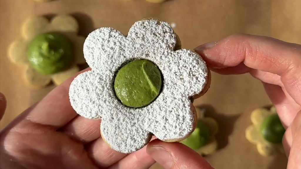 Matcha Pistachio Linzer Biscuits Recipe By Holly Belle Wood