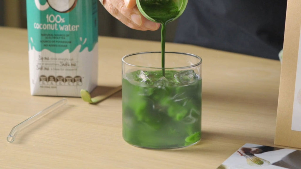 Easy Iced Matcha Coconut Water Recipe