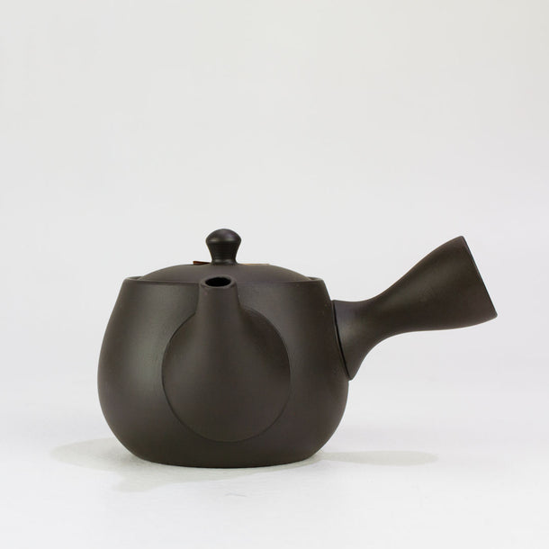 handpainted dark clay japanese teapot made in tokoname Japan