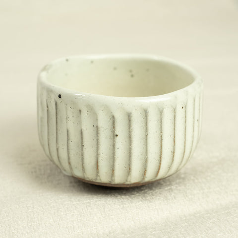 KOBIKI ivory ribbed matcha tea bowls