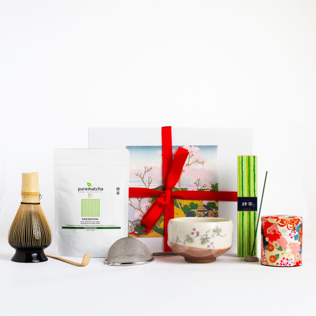 Matcha Christmas Tea Hamper with Incense and matcha tools