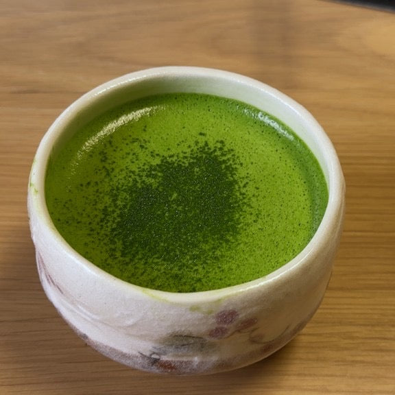 RYŌKA matcha latte in a ceramic bowl