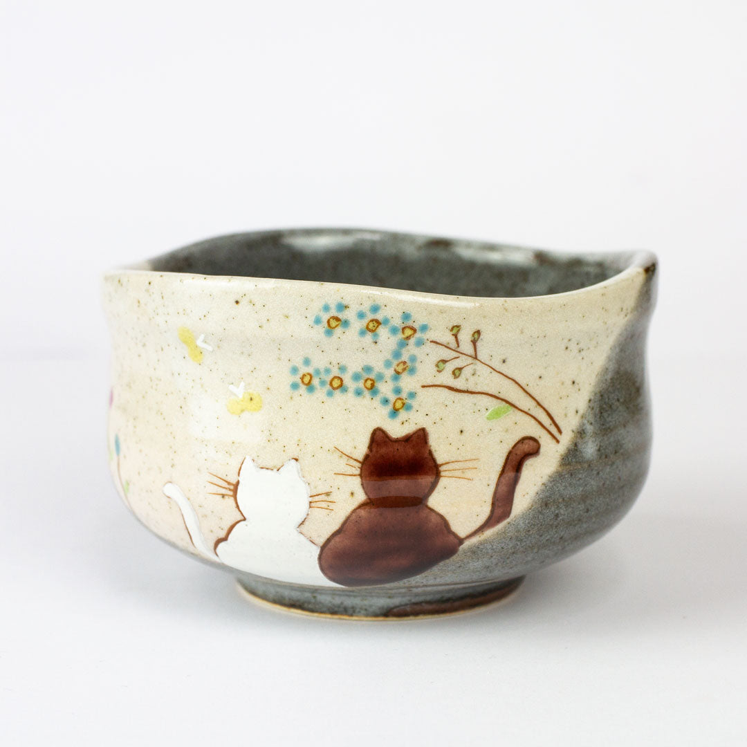 Atelier Yu Cats In Sunny Spot Kutani Matcha Bowl Chawan - Purematcha Australia