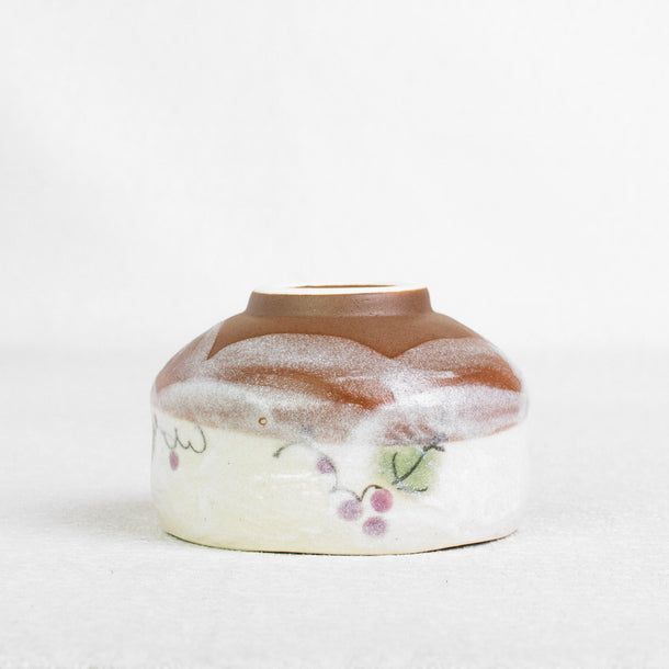 KYOHO Grape Blossom Matcha Bowl made in Mino JAPAN