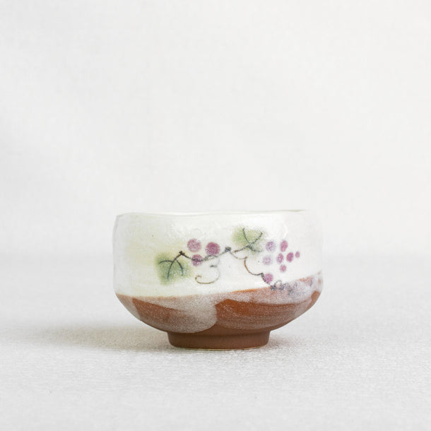 KYOHO Grape Blossom Matcha Bowl made in Mino JAPAN