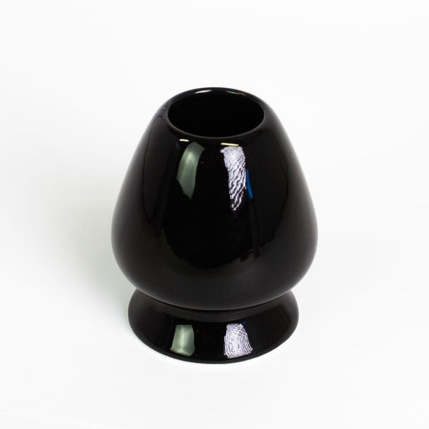 Black ceramic matcha tea whisk stand