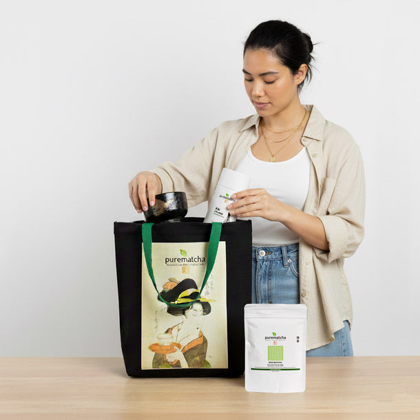 Purematcha Ukiyo-e Tote Bag (Kitagawa Utamaro - Woman Holding a Tea Bowl)