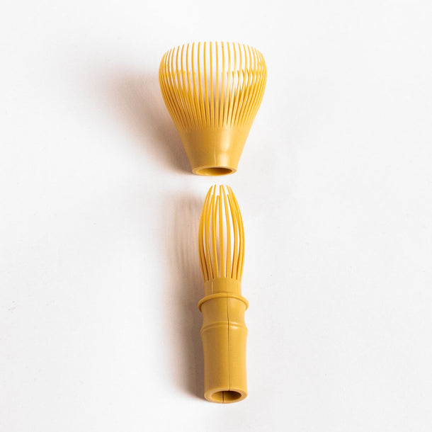 made in Japan resin matcha whisk in ivory colour in original packaging