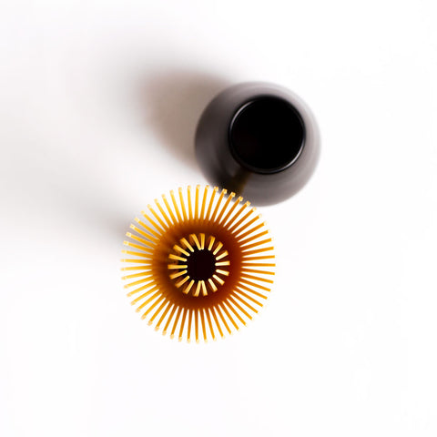 made in Japan resin matcha whisk in ivory colour in original packaging