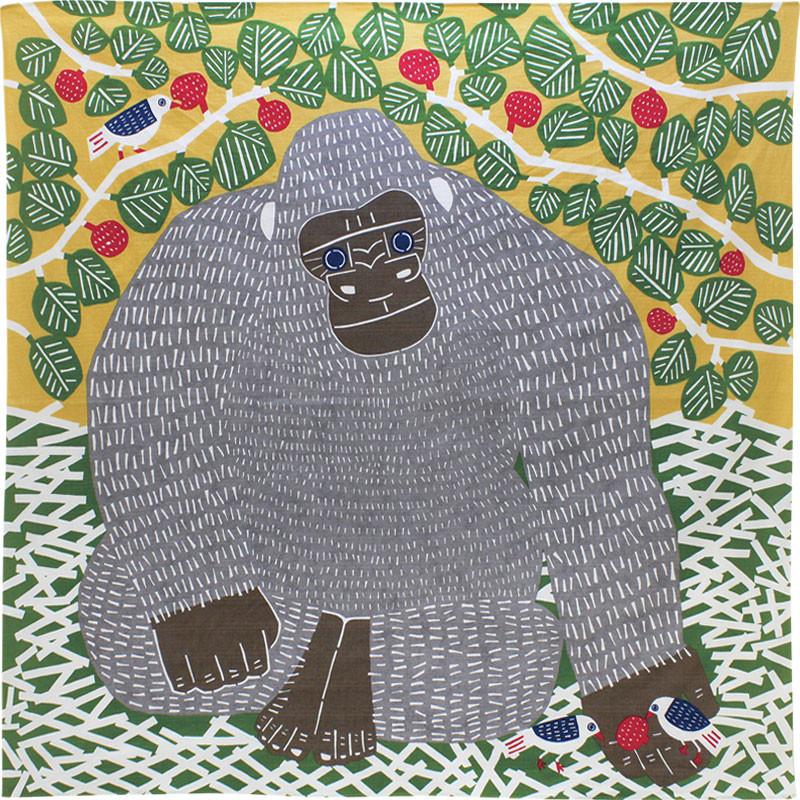 104 KATA KATA Furoshiki Gorilla Green Wrapping Cloth - Purematcha Australia