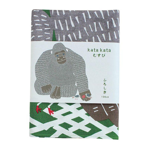 104 KATA KATA Furoshiki Gorilla Green Wrapping Cloth - Purematcha Australia
