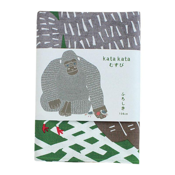104 KATA KATA Furoshiki Gorilla Green Wrapping Cloth - Purematcha Australia