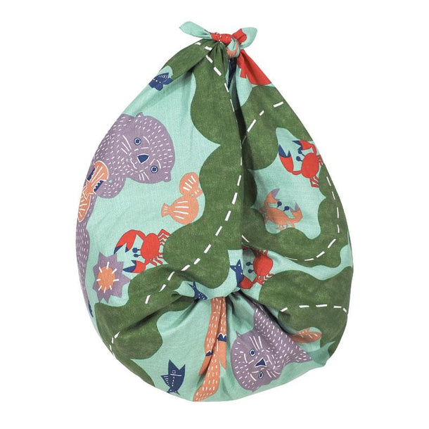 104 KATA KATA Furoshiki Sea Otter Blue - Purematcha Australia