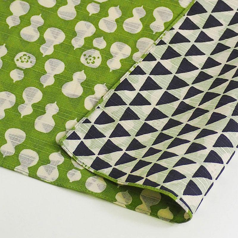 104 Large Reversible Furoshiki Gourd/Dragon Scale Green/Navy - Purematcha Australia