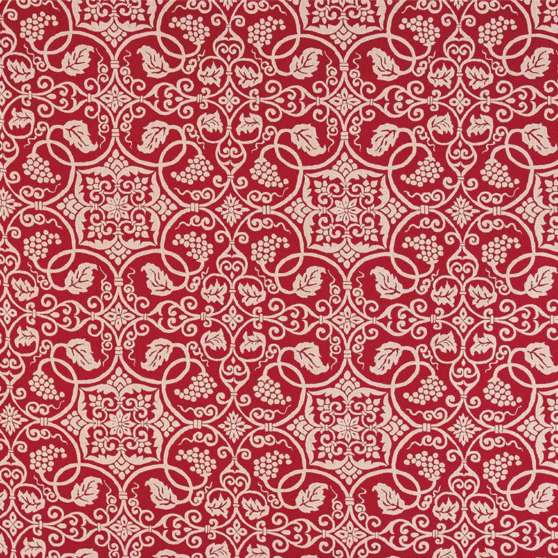 120 Large Shosoin Cotton Arabesque Red Furoshiki