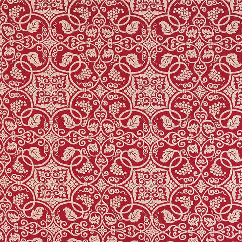 120 Large Shosoin Cotton Arabesque Red Furoshiki - Purematcha Australia