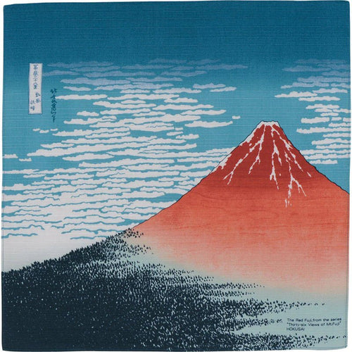 48 UKIYO-E The Red Fuji by Hokusai Furoshiki Gift Wrapping Cloth - Purematcha Australia