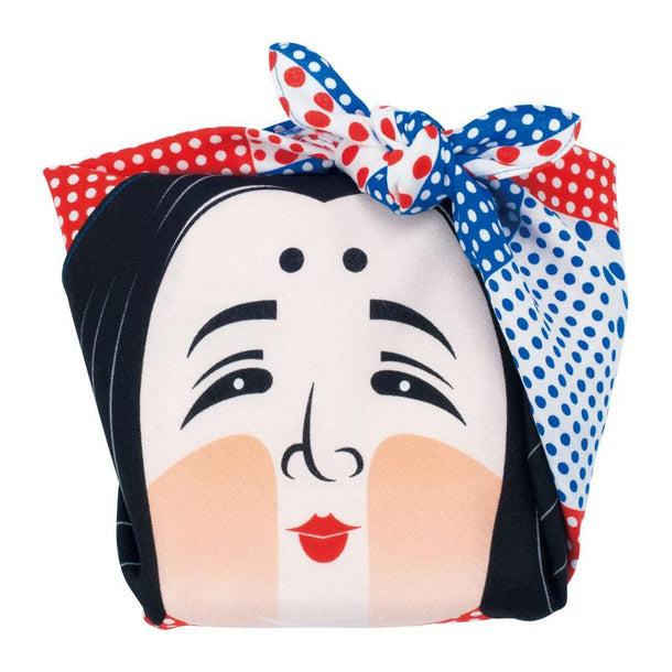 50 COCHAE Okame and Hyottoko Furoshiki - Purematcha Australia