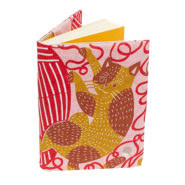 50 KATA KATA Furoshiki Cat and Yarn Pink - Purematcha Australia