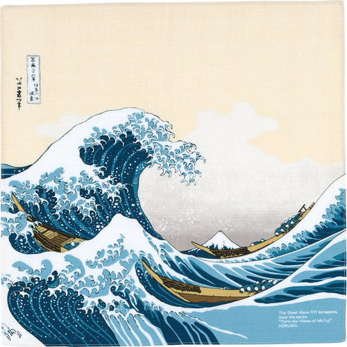 68cm UKIYO-E The Great Wave Off Kanagawa Furoshiki - Purematcha Australia