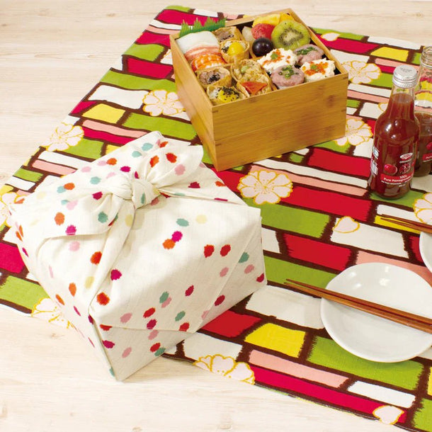 70 Modern-girl Konpeito Beige Organic Cotton Furoshiki - Purematcha Australia