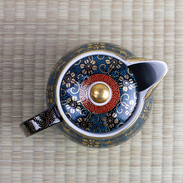 Aochibu Gold-Leaf Kutani Japanese Teapot (360ml) - Purematcha Australia