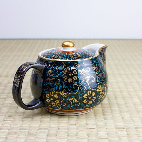 Aochibu Gold-Leaf Kutani Japanese Teapot (360ml) - Purematcha Australia