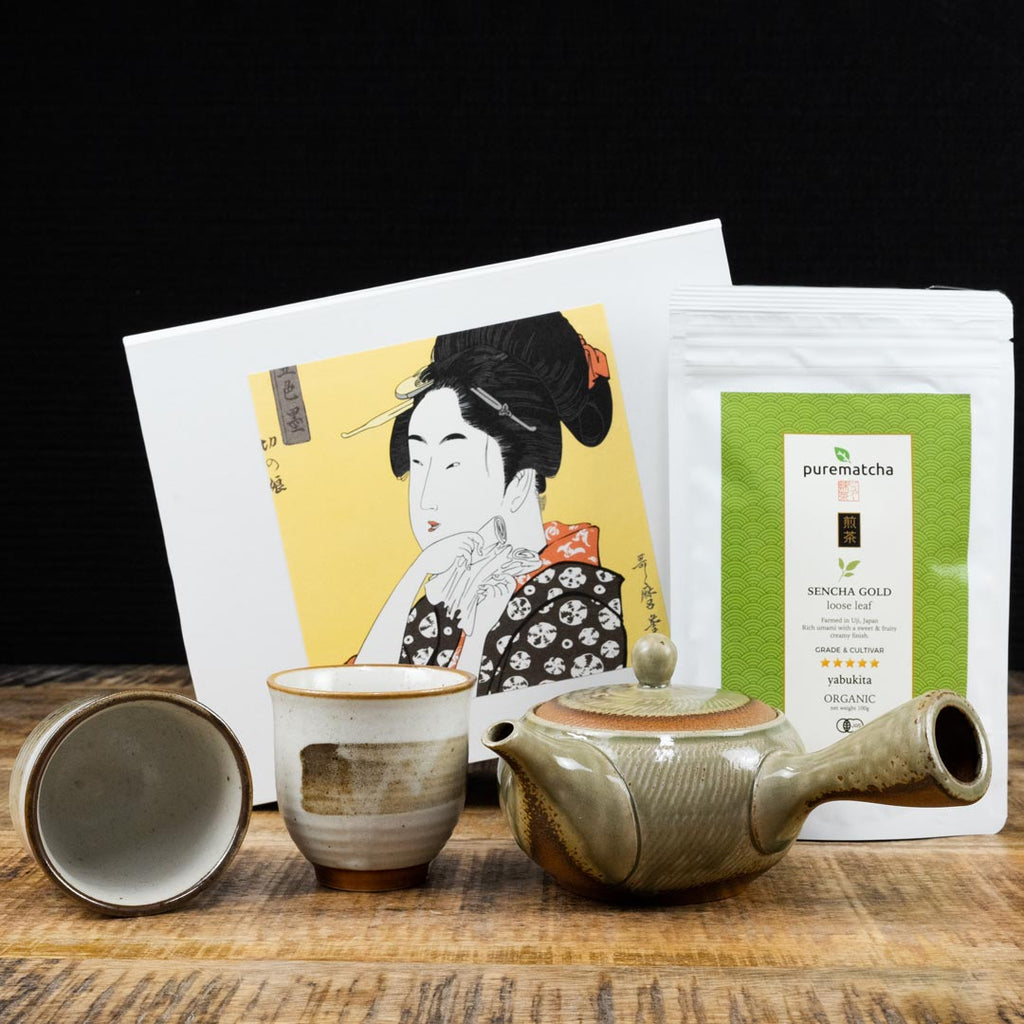 AOKI Japanese Tea Set in Ukiyo-e Gift Box (Made in Japan) - Purematcha Australia