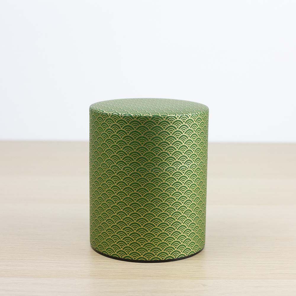 AOMI Green 200g Washi Wrapped Tea Canister (Wide)