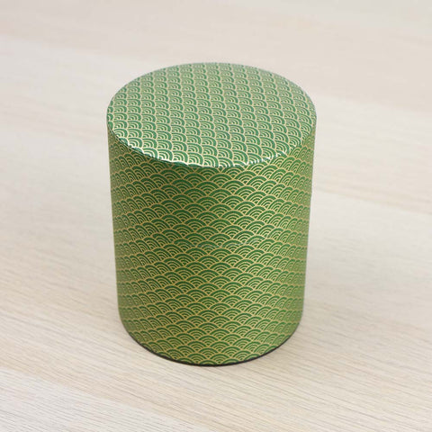 AOMI Green 200g Washi Wrapped Tea Canister (Wide) - Purematcha Australia