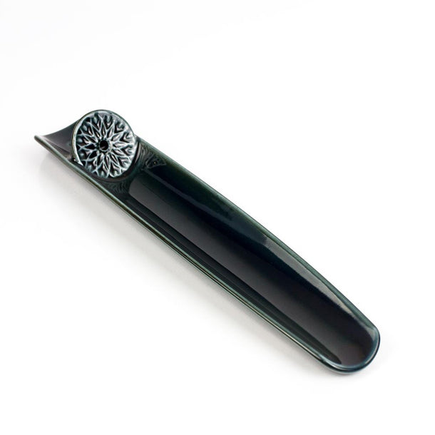 ASUMI Navy Ceramic Japanese Incense Holder (Minoware) - Purematcha Australia