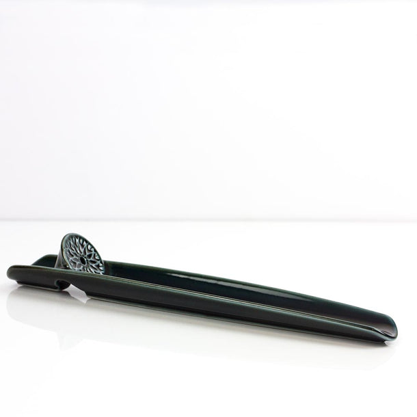 ASUMI Navy Ceramic Japanese Incense Holder (Minoware) - Purematcha Australia