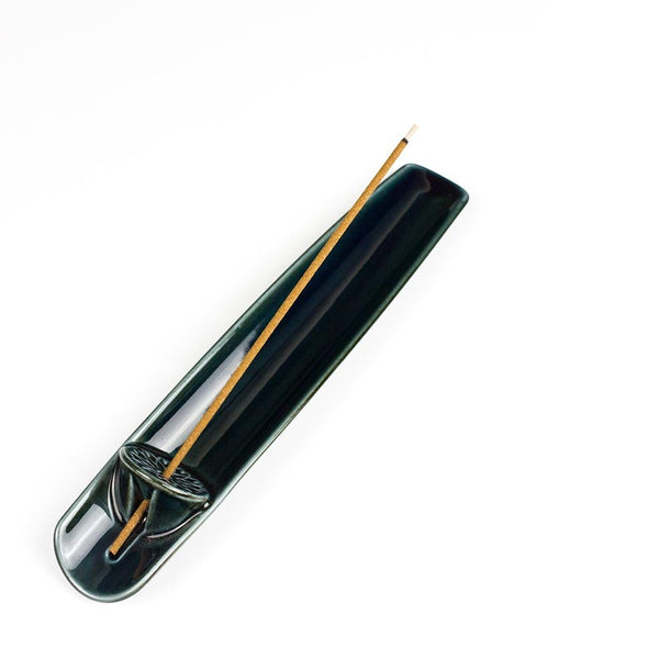 ASUMI Navy Ceramic Japanese Incense Holder (Minoware) - Purematcha Australia