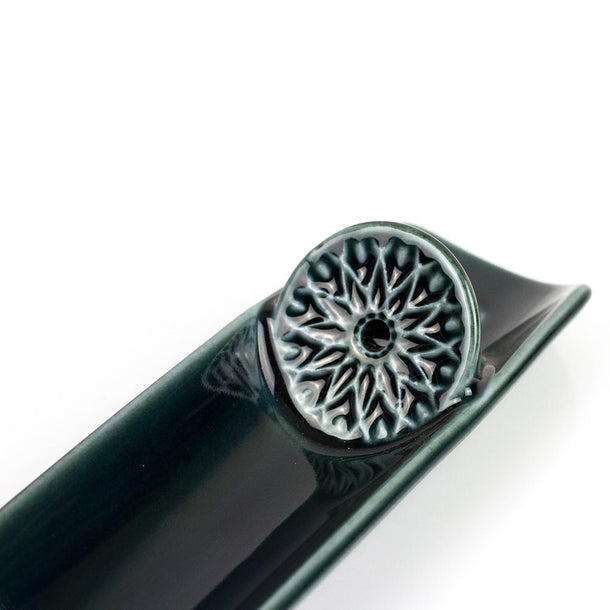 ASUMI Navy Ceramic Japanese Incense Holder (Minoware) - Purematcha Australia