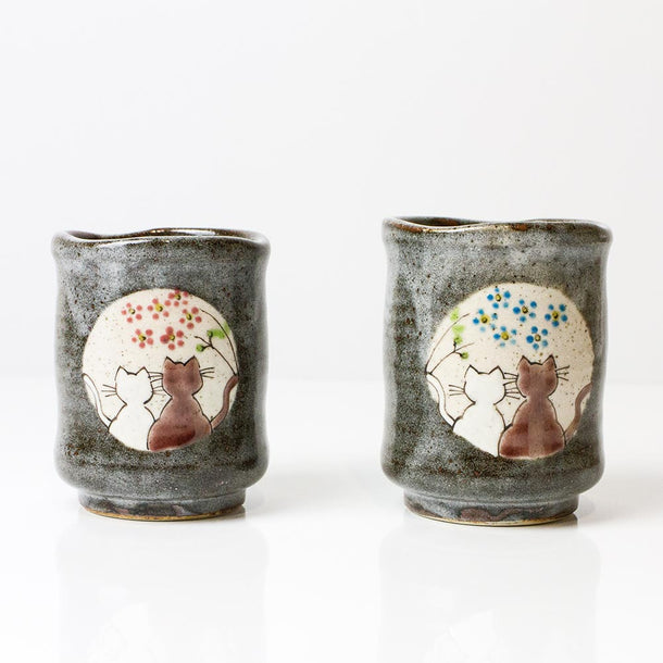 Atelier Yu Cats In Sunny Spot Japanese Tea Cups - Purematcha Australia