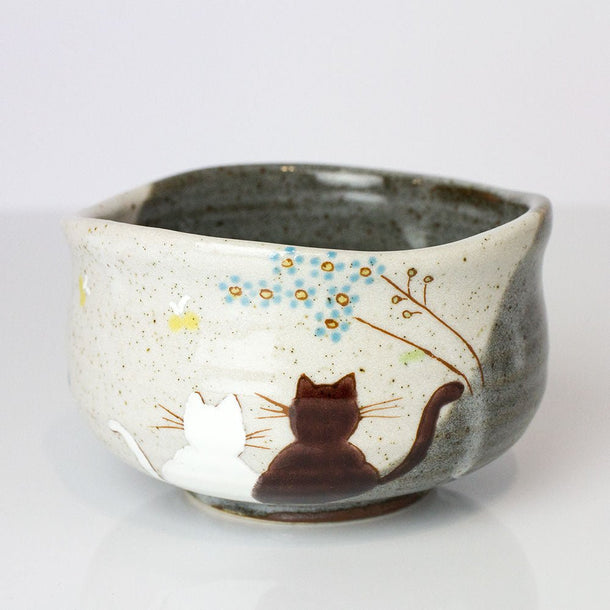 Atelier Yu Cats In Sunny Spot Kutani Matcha Bowl Chawan - Purematcha Australia