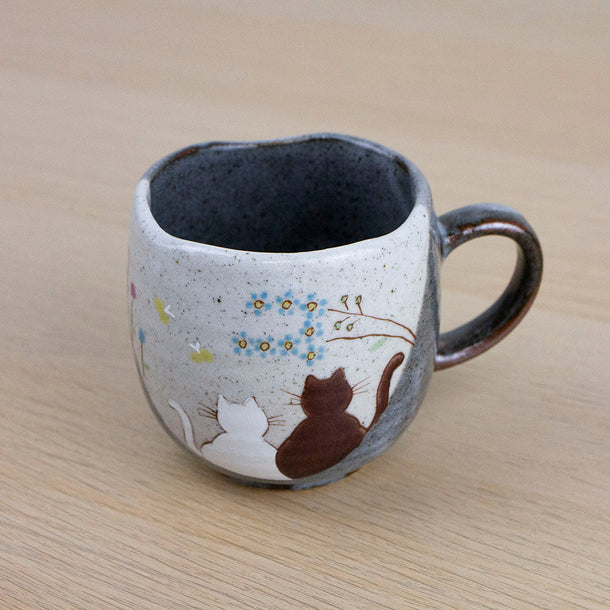 Atelier Yu Cats In Sunny Spot Kutani Mug (230ml) - Purematcha Australia
