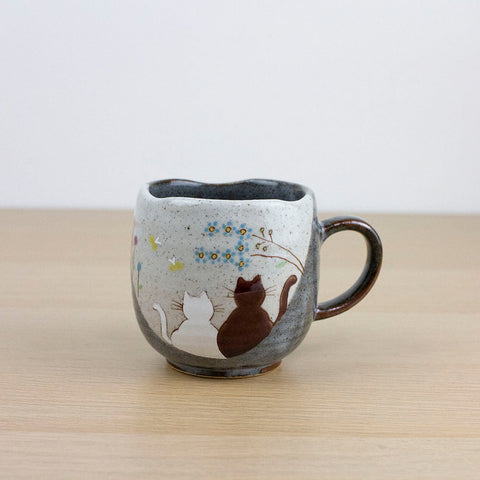 Atelier Yu Cats In Sunny Spot Kutani Mug (230ml) - Purematcha Australia