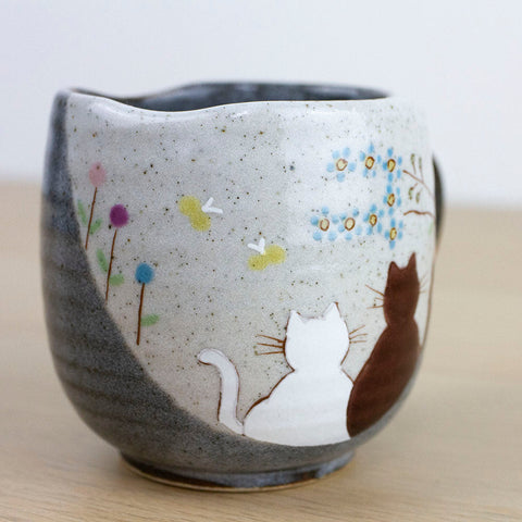 Atelier Yu Cats In Sunny Spot Kutani Mug (230ml) - Purematcha Australia